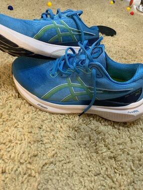 Asics Blue and Green Women's Athletic Running Shoes